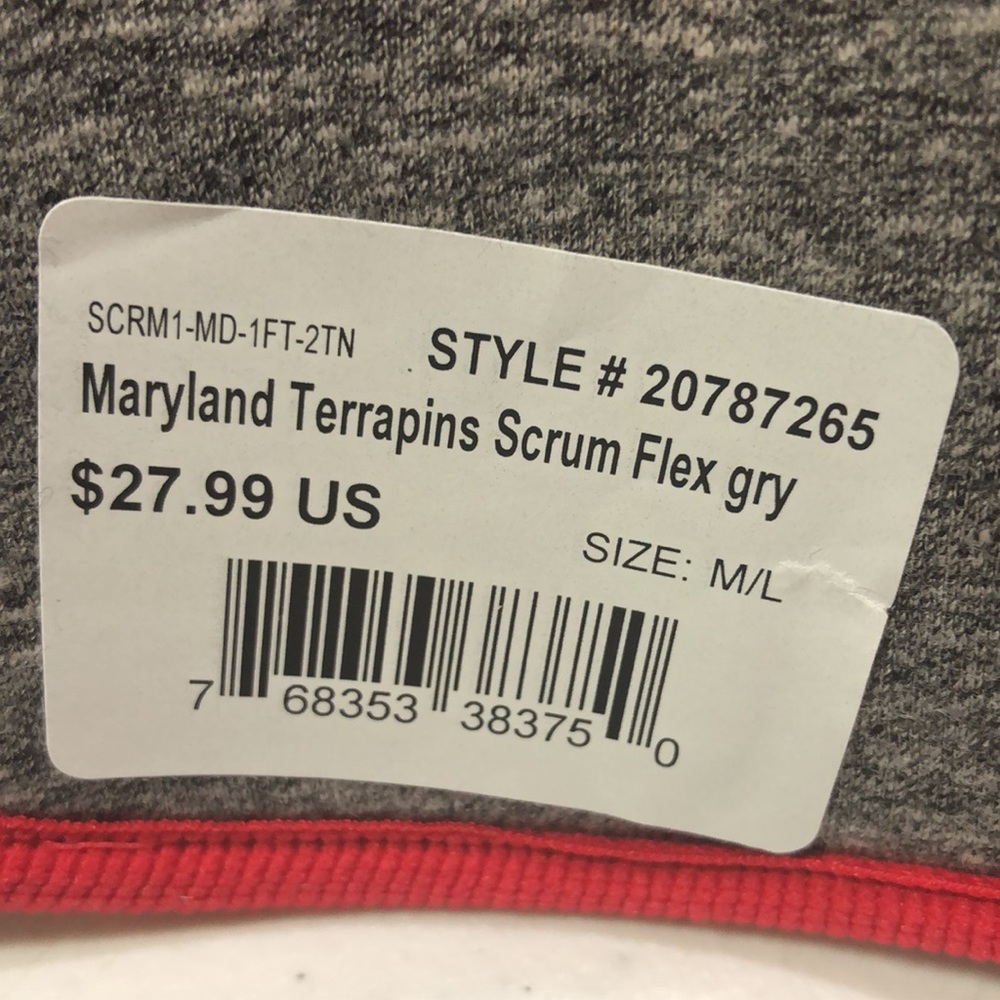 University of Maryland Terrapins NCAA Scrum Flex Fit Gray Hat Cap TERPS UMD - Picture 3 of 5